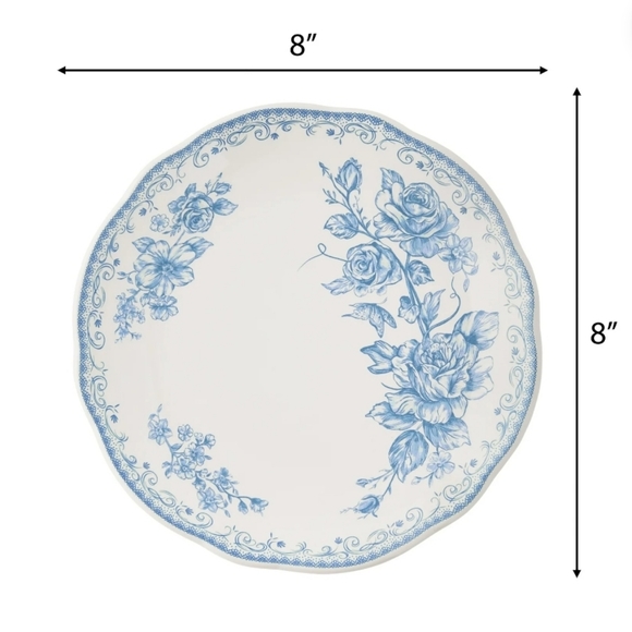 💕 2025 4 Pack Pioneer Woman Agatha Blue Floral Salad Plates - Picture 2 of 4